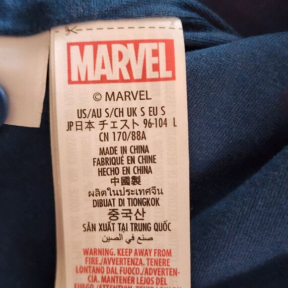 Disney Marvel Captain America Plaid Flannel Shirt Jacket Red & Blue Size S NWT - Picture 9 of 13